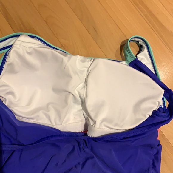 Women’s One-Piece Bathing suit Aqua/Peach/Blue - size L - Picture 9 of 16